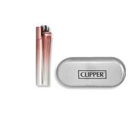 Clipper Lighter Metal Flint Refillable Gas Lighter, Classic Metal Clipper Lighter Design, Single Premium Piece in Collector Tin Presentation Box clipper Gift Pack, Pack of 1 (Silver Gradient)