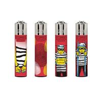 Clipper Lighter, X4 Pack, CRIMES 3 Design