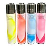 Clipper Lighters Colour Burst Tie Dye Gas Lighters, Set of 4, Pink, Yellow, Red, Blue