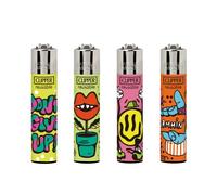 Clipper Lighters GET UP 3 Design, Pack of 4