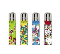 Clipper Lighters, Luck on Fire Design, Pack of 4