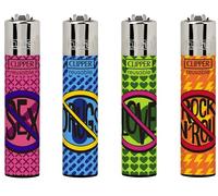 Clipper Lighters with A BIT FOR ALL Pack of 4