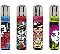 Clipper Lighters with Calaca Design, Pack of 4
