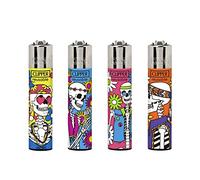 Clipper Lighters with Hippie Theme Design, Pack of 4