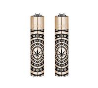 CLIPPER METAL FLINT LIGHTER LEAVES ROSE PATTERN ROSE DESIGN LIGHTER Refillable Lighter WITH FREE TIN BOX GIFT TIN Box GREAT XMAS GIFT SET ( PACK OF 1 LIGHTER )