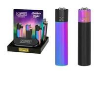CLIPPER METAL FLINT LIGHTER NORTHEN LIGHTS Refillable Lighter DESIGN LIGHTER WITH FREE TIN BOX GIFT TIN Box GREAT XMAS GIFT SET (PACK OF 1 LIGHTER)