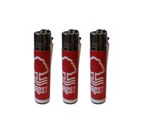 Clipper Nottingham Forest Football Club Refillable Gas Lighters x 3