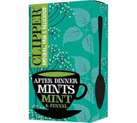Clipper Organic After Dinner Mint & Fennel Infusion Tea Bags | 20 Infusion Peppermint & Fennel Sachets | Caffeine Free Teabags | Eco-Conscious Herbal Tea Bags