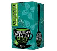 Clipper Organic After Dinner Mint & Fennel Infusion Tea Bags | 20 Infusion Peppermint & Fennel Sachets | Caffeine Free Teabags | Eco-Conscious Herbal Tea Bags