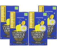 Clipper Organic Chamomile Lemon & Honey Herbal Tea, 20 Tea Bags, Naturally Caffeine-Free, Plastic-Free Plant-Based Teabags, Organic & Vegan, (Pack of 4) from SuperfoodUK