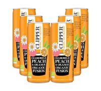 Clipper Organic Chamomile Peach & Orange Infusion Drink 250ml Cans (Pack of 6) | No Added Sugar | Refreshing Caffeine-Free Fruit Drink | from SuperfoodUK