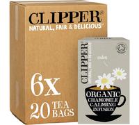 Clipper Organic Chamomile Tea Bags | 120 Infusion Teabag Sachets (6 x Boxes of 20) | Bulk Buy for Home & Catering | Caffeine-Free Herbal Tea Bags |