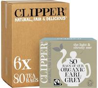 Clipper Organic Fairtrade Everyday Earl Grey Tea - 80 Tea Bags (200 g) Pack of 6