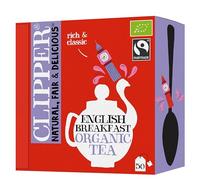 Clipper Organic English Breakfast | Box of 50 Envelop String & Tag Teabags | Organic | Eco-Conscious, Fair Trade Tea | Natural, Unbleached, Plant-Based, Compostable & Biodegradable Tea Bag