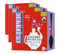Clipper Organic English Breakfast | Box of 50 Envelop String & Tag Teabags | Organic | Eco-Conscious, Fair Trade Tea | Natural, Unbleached, Plant-Based, Compostable & Biodegradable Tea Bag (Pack of 3)