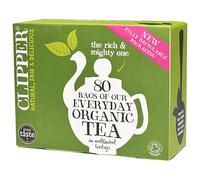 Clipper Organic Everyday 80 Tea Bags | Unbleached, Plastic Free, Plant Based & Biodegradable Tea Bags | Organically Grown Black Tea