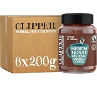 Clipper Organic Fairtrade Medium Roast Arabica Instant Coffee 6 x 200g | Bulk Buy for Home & Catering, Arabica Gourmet Coffee, Sustainable Fairtrade Coffee by Clipper Teas, Ethically Sourced