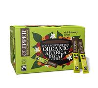 Clipper Organic Medium Roast Decaf Arabica Coffee | 200 Sachets | Individually Wrapped Decaffeinated Instant Coffee | Gourmet Coffee | Sustainable Fairtrade Coffee by Clipper Teas | Ethically Sourced