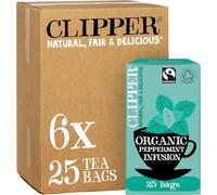 Clipper Organic Peppermint 25 Teabags (Pack of 6, Total 150 Teabags)