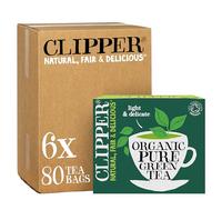Clipper Organic Fairtrade Pure Green 80 Tea bags (Pack of 6, Total 480 Teabags)