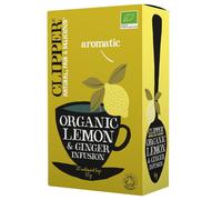 Clipper Organic Lemon & Ginger Tea Bags | 120 Teabag Sachets (6x Boxes of 20) | Bulk Buy, Home & Catering | Caffeine-Free Herbal Tea Bags | Eco-Conscious, Natural, Unbleached & Biodegradable