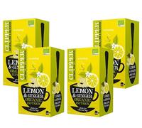 Clipper Organic Lemon & Ginger Tea Bags - 20 Tea Bags, Herbal Infusion with Lemongrass & Ginger, Caffeine Free, Plastic-Free Biodegradable Tea Bags, (Pack of 4) from SuperfoodUK