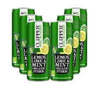Clipper Organic Lemon Lime & Mint Infusion Drink 250ml Cans (Pack of 6) | No Added Sugar | Refreshing Caffeine-Free Fruit Drink | from SuperfoodUK