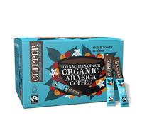 Clipper Organic Medium Roast Arabica Coffee | 200 Sachets | Individually Wrapped Instant Coffee | Gourmet Coffee | Sustainable Fairtrade Coffee by