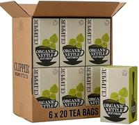 Clipper Organic Nettle Tea Bags, 120 Count (6x20) | Caffeine-Free Herbal Infusion for Digestion & Wellness | Unbleached & Biodegradable