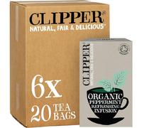 Clipper Organic Peppermint Tea Bags | 120 Infusion Mint Teabag Sachets (6x Boxes of 20) | Bulk Buy, Home & Catering | Caffeine-Free Herbal Tea Bags |