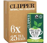 Clipper Organic Pure Green Tea Bags | 150 Individually Wrapped Teabags (6 x Boxes of 25) | Bulk Buy for Home & Catering | Eco-Conscious, Fair Trade Tea | Natural Unbleached Plant-Based & Biodegradable