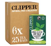 Clipper Organic Pure Green Tea Bags | 150 Individually Wrapped Teabags (6 x Boxes of 25) | Bulk Buy for Home & Catering | Eco-Conscious, Fair Trade