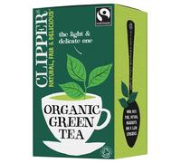 Clipper Organic Pure Green Tea Bags | Box of 40 Teabags | Organic Tea for Home & Office | Eco-Conscious, Fair Trade Tea | Natural, Unbleached, Plant-