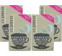 Clipper Organic Sleep Easy Herbal Tea, 20 Tea Bags, Naturally Caffeine-Free Bedtime Tea, Plastic-Free Plant-Based Teabags, Organic & Vegan,(Pack of 4) from SuperfoodUK