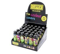 Clipper PVC Cover FF #2 Sleeve - Limited Gas Bong Lighter Pipes Disposable Pipe Metal Box (Trippy Alien)