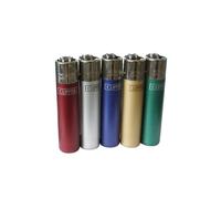 Clipper Refillable Gas Lighters 5 x Metallic Colours