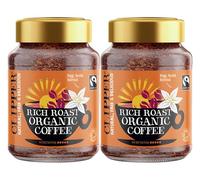 Clipper Rich Roast Organic Instant Coffee - 100g, Fairtrade Single Origin Papua New Guinea Coffee, Smooth & Buttery Organic Instant Coffee, Freeze-Dried Arabica, (Pack of 2) from SuperfoodUK