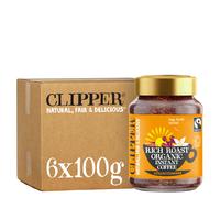 Clipper Rich Roast Organic Instant Coffee | 6 x 100g Jars | Bulk Buy for Home & Catering | Sustainable Fairtrade Coffee by Clipper Teas | Ethically