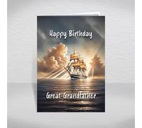 Clipper Sailing Ship Birthday Card for Great-Grandfather - Historic Tall Ship Keepsake for Maritime History Fans & Nautical Enthusiasts: Great-Grandfather Birthday Card (Size A5)