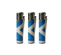 Clipper Scotland Flag Refillable Gas Lighters x 3
