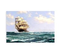 Clipper Ship on The High Seas Painting by Montague Dawson Canvas Art Poster And Wall Art Picture Print Modern Family Bedroom Decor 20x30inch(50x75cm)