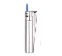 Clipper Silver Metal Jet Flame Gas Lighter Refillable Windproof With Gift Case
