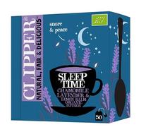 Clipper Sleep Time Infusion Teabags | 50 Chamomile, Lemon Balm and Lavender Tea Bags | Caffeine-Free Herbal Tea Bags | Natural, Unbleached Plant-Based & Biodegradable