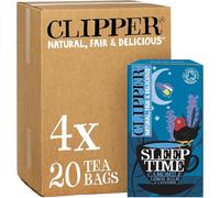 Clipper Sleep Time Infusion Teabags | 80 Chamomile, Lemon Balm and Lavender Tea Bags (4x Boxes of 20) | Caffeine-Free Herbal Tea Bags | Natural, Unbleached Plant-Based & Biodegradable