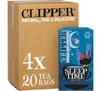 Clipper Sleep Time Infusion Teabags | 80 Chamomile, Lemon Balm and Lavender Tea Bags (4x Boxes of 20) | Caffeine-Free Herbal Tea Bags | Natural,
