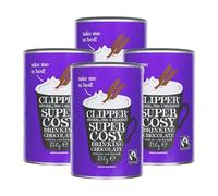 Clipper Super Cosy Fairtrade Drinking Chocolate 250g, Hot Chocolate Powder, Natural Ingredients, Vegan & Gluten Free, Rich & Luxurious Cocoa Drink, (Pack of 4) from SuperfoodUK
