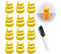 Clips for Pill Bottles,Markable Portable Medicine Bottle Label Clip,Easy Identification of Medications,with Marker Labels Pen,Perfect for Daily Use or Trave (36pcs)