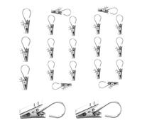 Clips Hooks, String Light Clips, 100 Pieces Rust Proof Heavy Duty Strong Grip Compact Reusable Secure Hold Flexible Lightweight, Metal Curtain Hook for Outdoor Indoor Gutter String Lights Tent, Silver