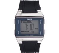 Clips Men's Quartz Watch with Grey Dial Analogue Display and Black Rubber Strap 539-6003-94