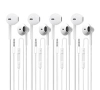 CLIPSUN Wired Earbuds 4 Pack, Earbuds HiFi Stereo Wired Earphones Headphones with Microphone Volume Control Compatible with iPad, Laptop, MP3, Android Smartphones, Fits All 3.5mm Jack Device